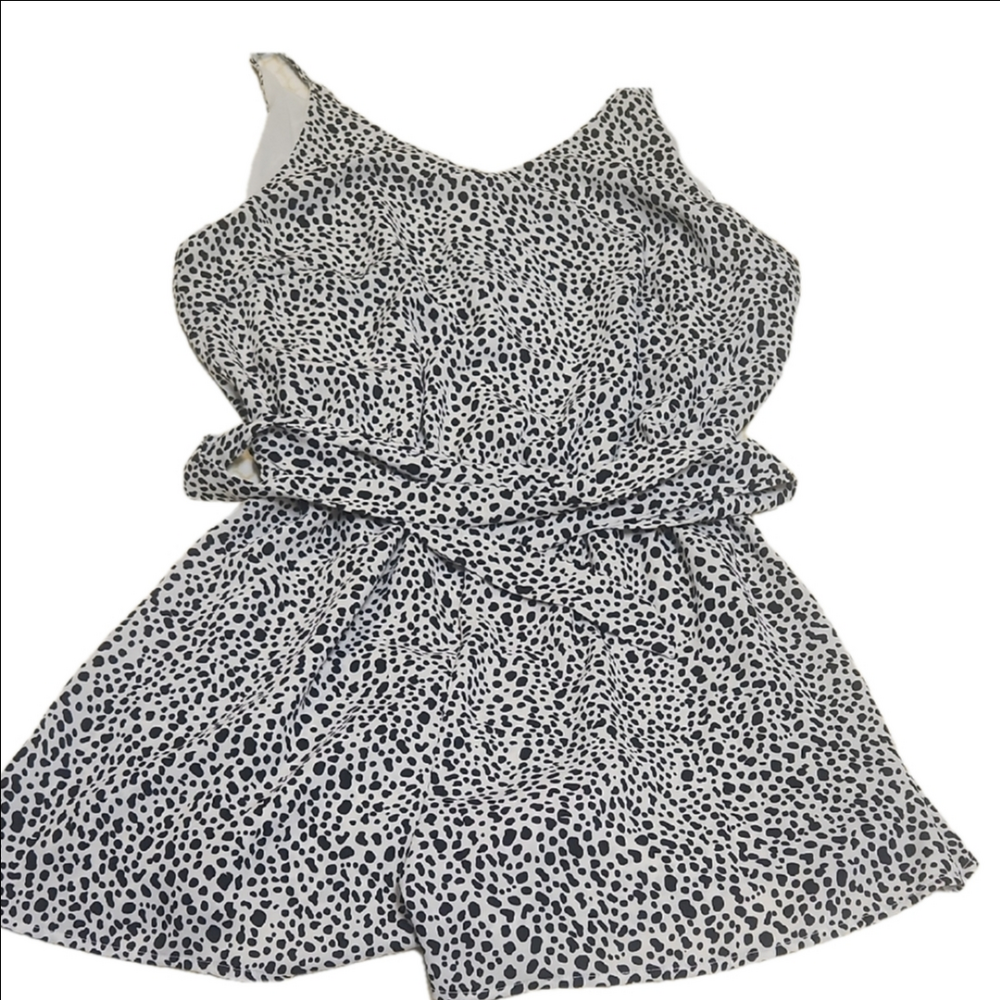 She + Sky Spotted Romper, Size Large